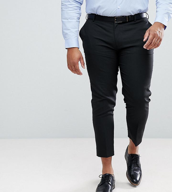 Asos Plus Skinny Cropped Smart Pants In Black - Black