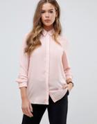Asos Design Soft Long Sleeve Shirt - Pink
