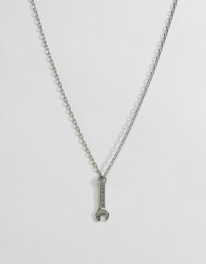 Rebel Heritage Spanner Necklace In Silver - Silver