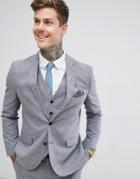 Harry Brown Slim Fit Gray Fleck Suit Jacket - Gray