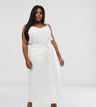 Neon Rose Plus Utility Maxi Skirt With Belted Waist-white
