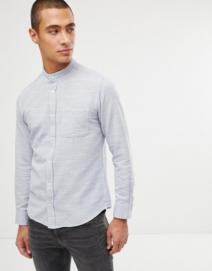Jack And Jones Premium Grandad Collar Shirt - Gray