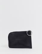 French Connection Oakley Leather Ladies' Wallet With Circle Zip Puller-black