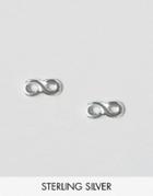 Asos Sterling Silver Stud Infinity Earrings - Silver