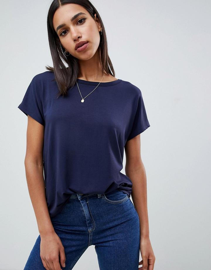 Asos Design Formal Kimono T-shirt In Navy - Navy