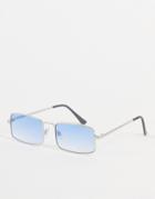 Madein Rectangle Sunglasses With Icy Blue Lenses