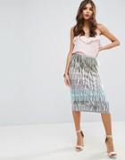 Asos Pencil Skirt With Fringe Embellishment - Multi
