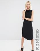 Asos Petite Sleeveless Woven Mix Shirt Dress - Black