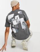 Only & Sons Washed Oversized T-shirt With Print In Gray