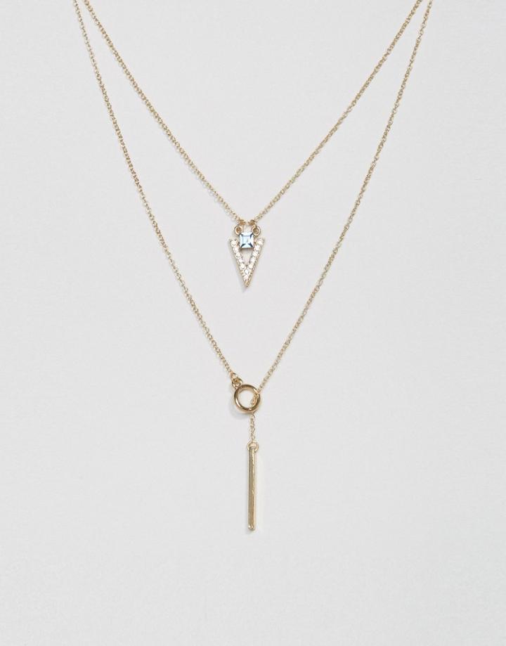 Johnny Loves Rosie Triangle & Bar Layering Necklaces - Gold