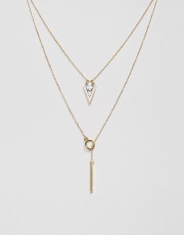 Johnny Loves Rosie Triangle & Bar Layering Necklaces - Gold