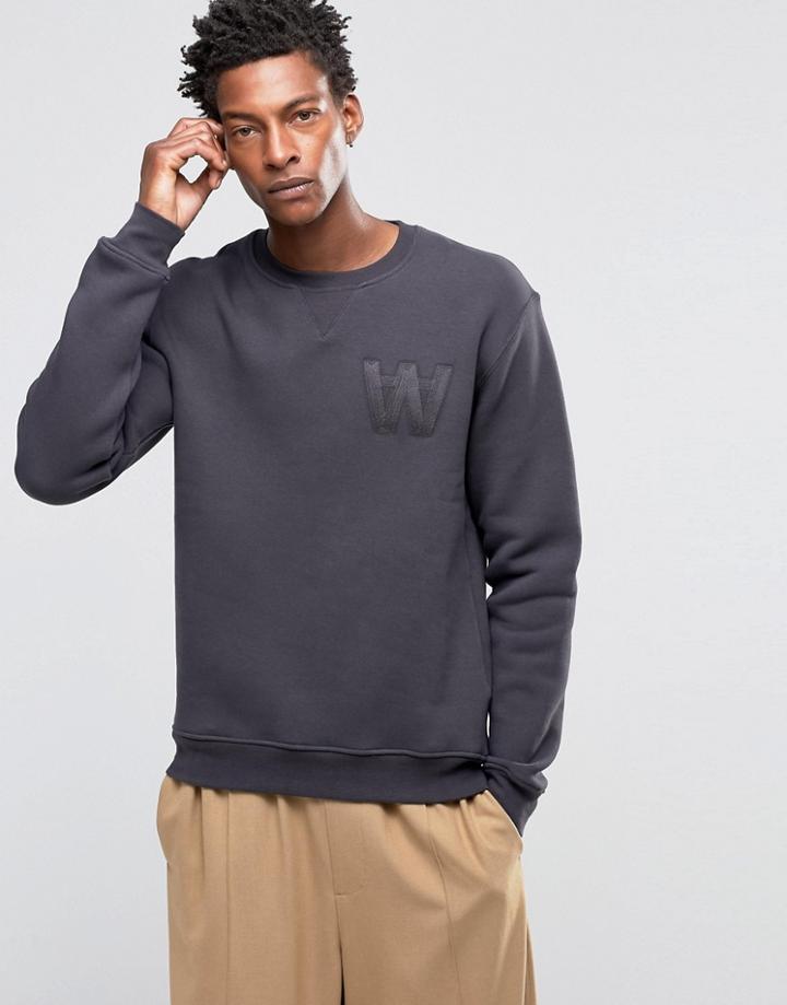 Wood Wood Houston Sweatshirt Aa Logo Embroid - Navy
