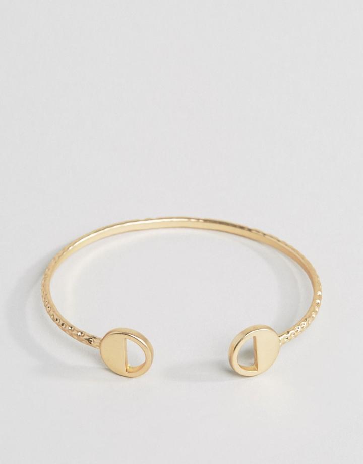 Pieces Mathilde Cutout Minimal Bangle - Gold