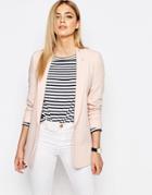 Oasis Pink Button Front Blazer - Pale Pink