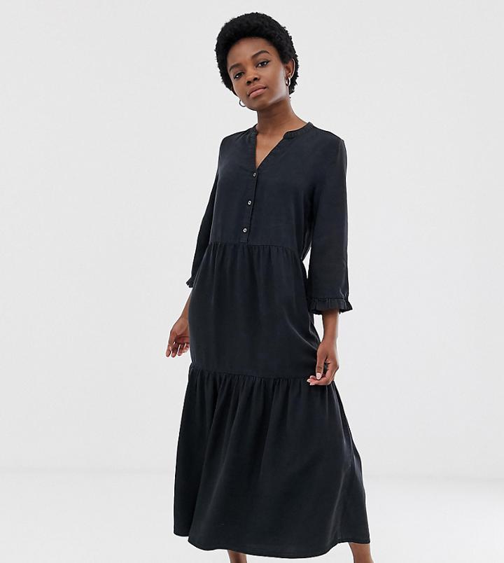 Noisy May Petite Smock Maxi Dress - Black