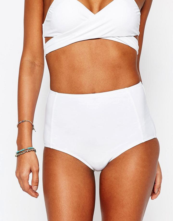 South Beach Mix And Match High Waist Bikini Bottom - White