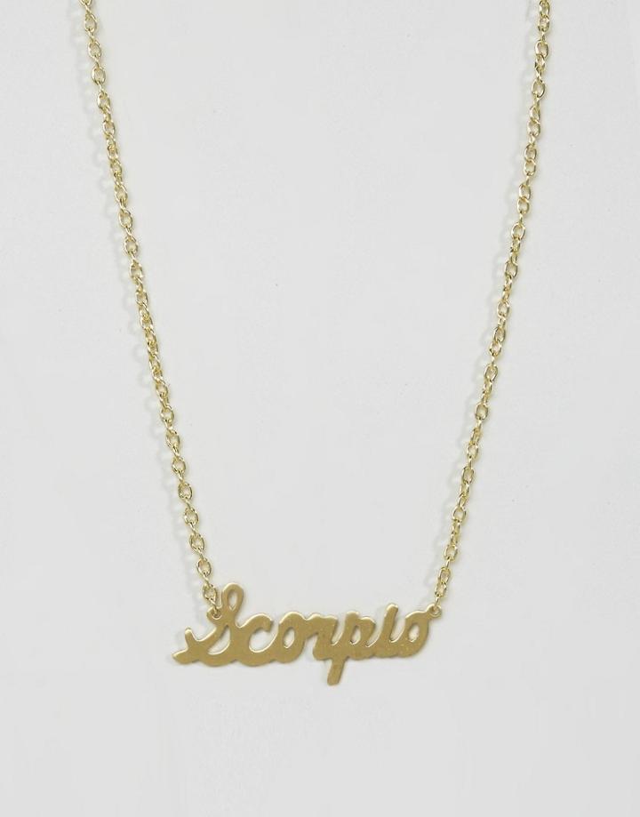 Rock N Rose Scorpio Zodiac Necklace - Gold