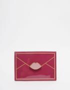 Lulu Guinness Lips Card Holder In Magenta - Magenta