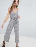 Oh My Love Wrap Over Jumpsuit With Tie Detail - Multi