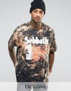 Reclaimed Vintage Oversized Band Tee With Bleaching - Black
