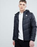 Kappa Padded Jacket With Hood Branding - Black