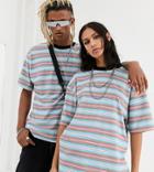 Collusion Unisex Stripe T-shirt In Toweling Fabric-multi