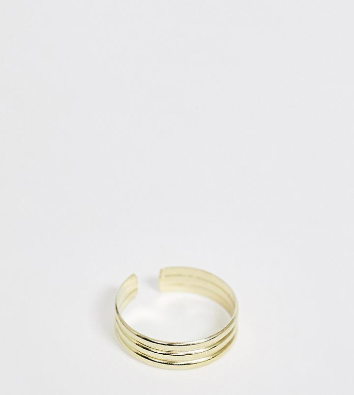 Kingsley Ryan Exclusive Sterling Silver Gold Plated 3 Bar Toe Ring - Gold
