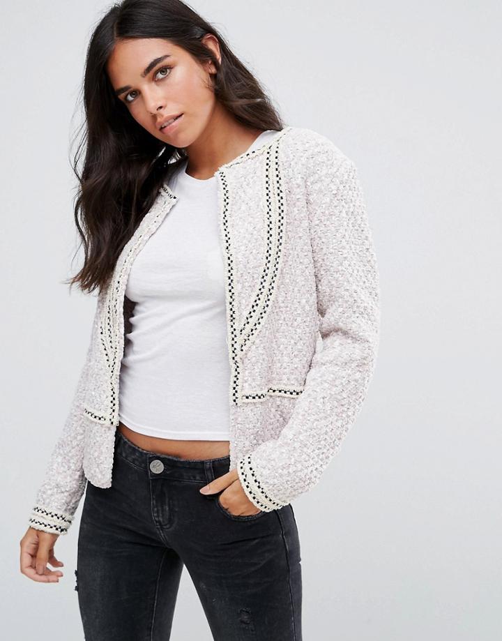 Amy Lynn Textured Boxy Cardigan - Cream