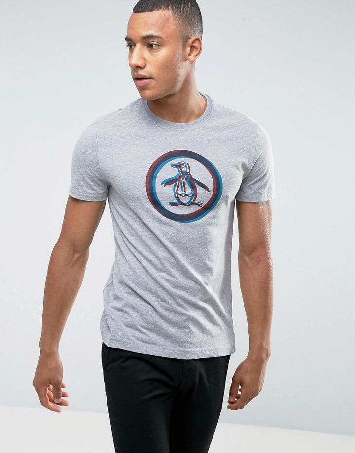 Original Penguin 3d Circle Logo T-shirt - Gray