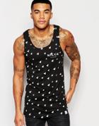 Nicce London Tank With All Over Triangle Print - Black