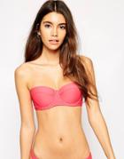 Asos Mix And Match Longline Bandeau Bikini Top - Pink