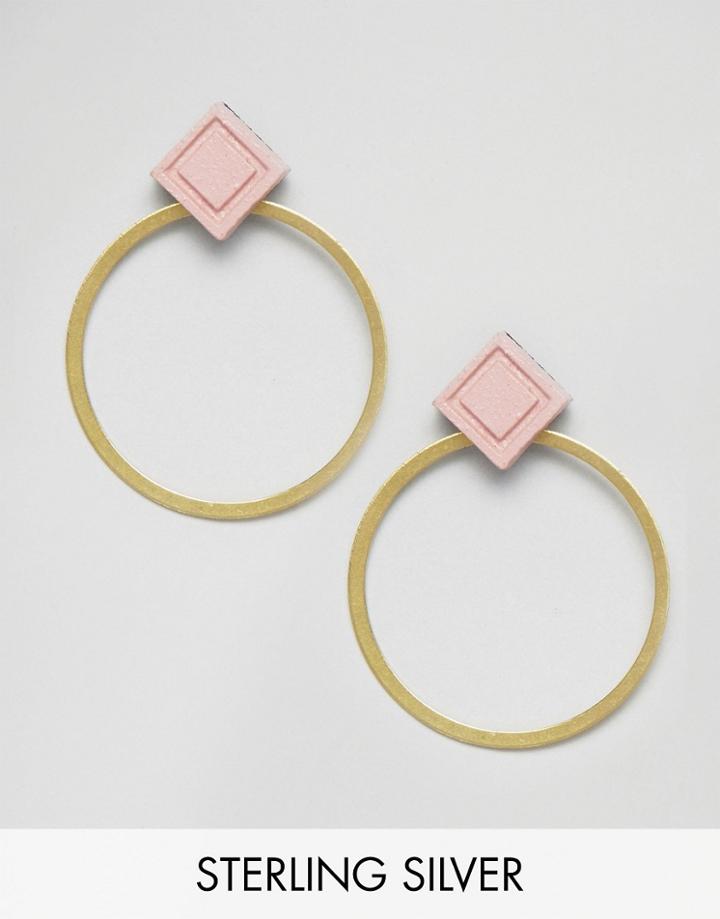 Wolf & Moon Diamond Hoop Earrings - Gold