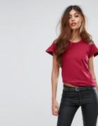 Sisley Jersey Tee With Lace Inserts - Pink