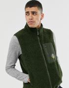 Barbour Beacon Lagg Fleece Vest In Green