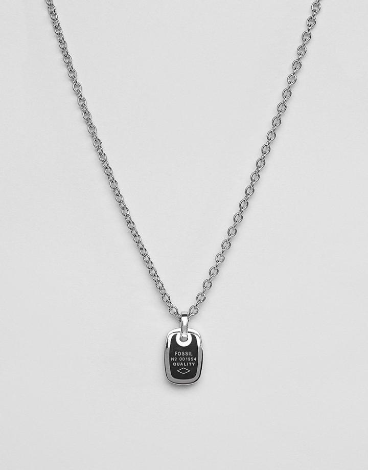 Fossil Mens Stainless Steel Classic Necklace - Silver