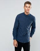 Rhino Plain Flannel Slim Fit Formal Shirt - Blue