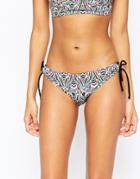 Pour Moi Geo Tie Bikini Bottoms - Black Multi