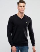 Lyle & Scott Vneck Sweater Cotton Merino In Black - Black