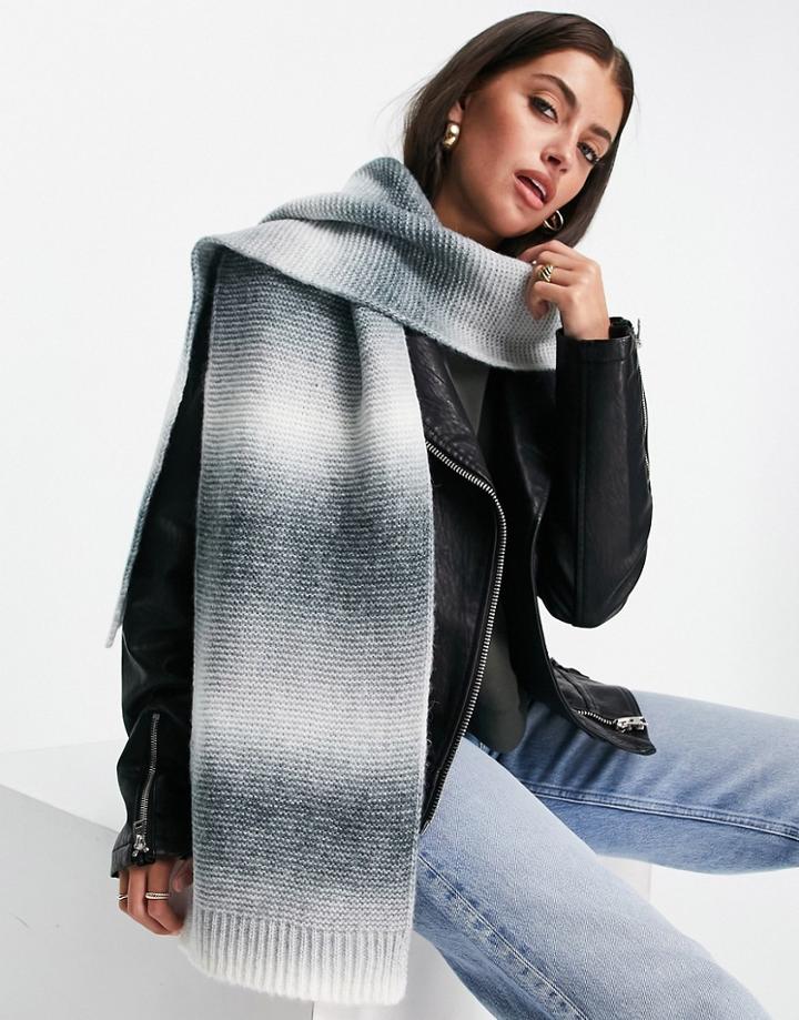 Asos Design Wool-mix Tonal Scarf In Mono-multi