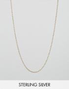 Asos Gold Pated Sterling Silver Figaro Chain Necklace - Gold