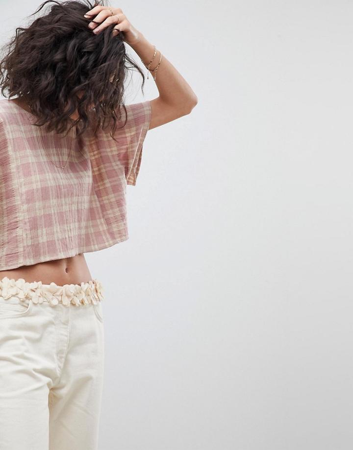 Intropia Cropped Prairie Top - Pink