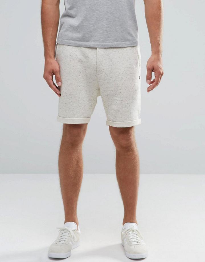 Jack And Jones Jersey Melange Sweat Shorts - White