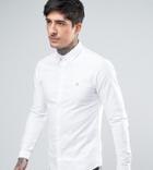 Farah Stretch Skinny Fit Buttondown Oxford Shirt In White - White