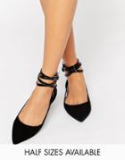 Asos Lolly Pointed Ballet Flats - Black