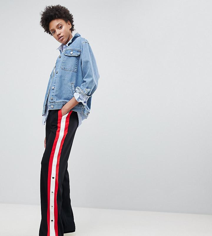 Stradivarius Side Stripe Popper Pants