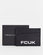 French Connection Fcuk Cardholder With Large Logo In Black