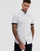 New Look Geo Print Shirt In White - Navy