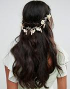 Her Curious Nature White Blossom And Pearl Hair Comb - Cream