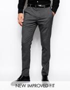 Asos Skinny Fit Suit Pants In Charcoal - Charcoal