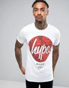 Hype T-shirt With Japanese Rose Logo - White